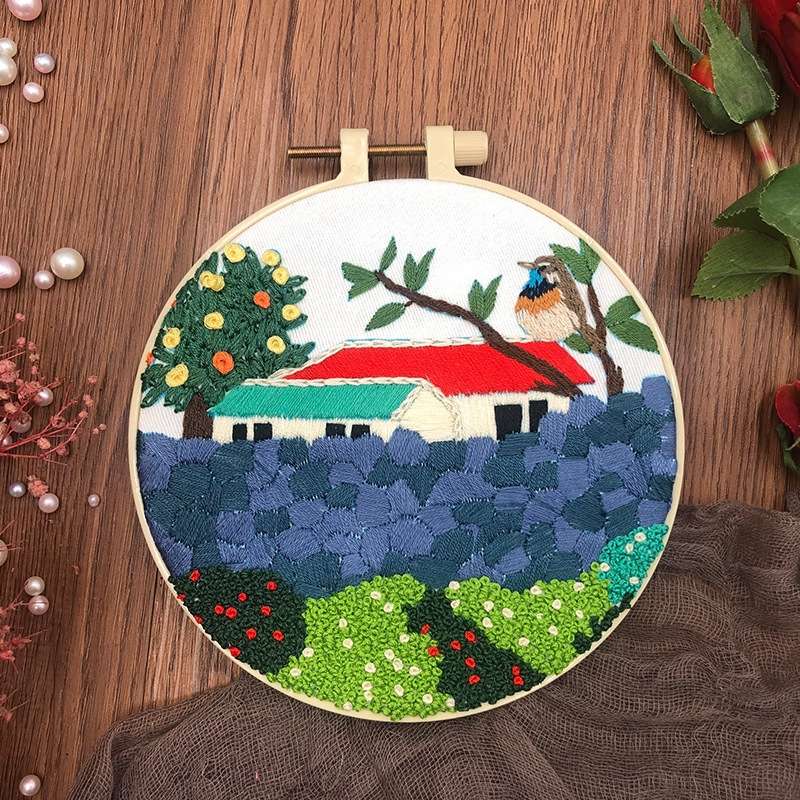 House and Cat Beginner Embroidery Kit