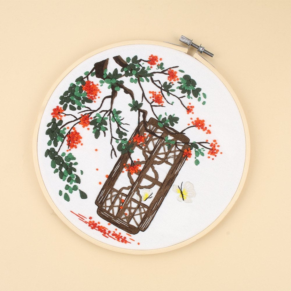 Chinese Window Floral Embroidery Kit