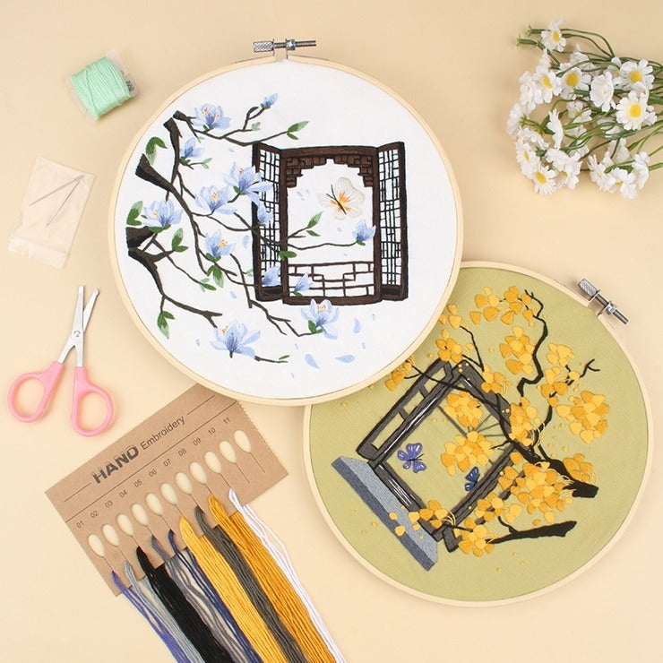 Chinese Window Floral Embroidery Kit