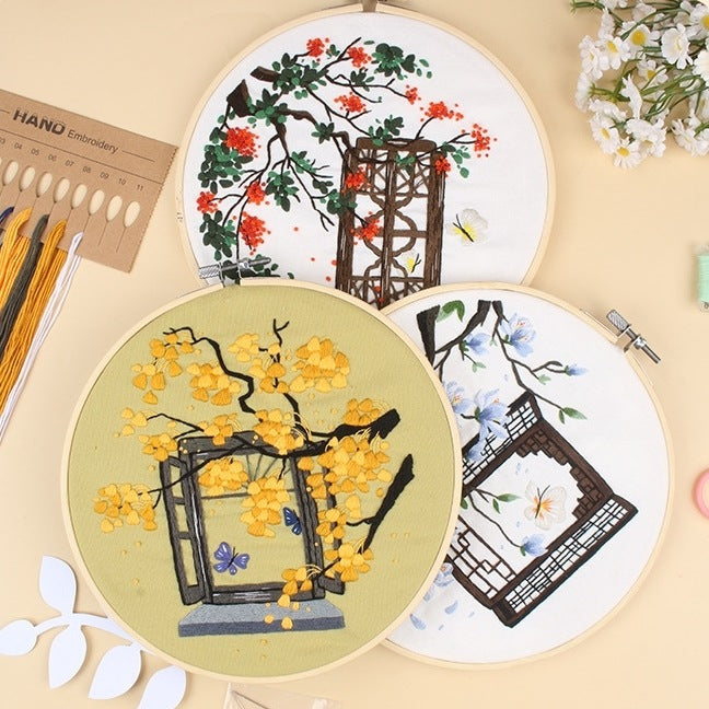Chinese Window Floral Embroidery Kit