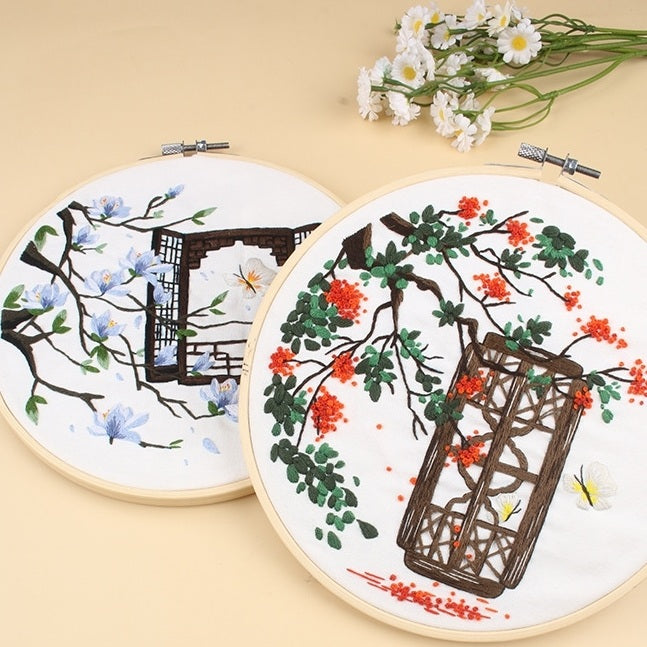 Chinese Window Floral Embroidery Kit