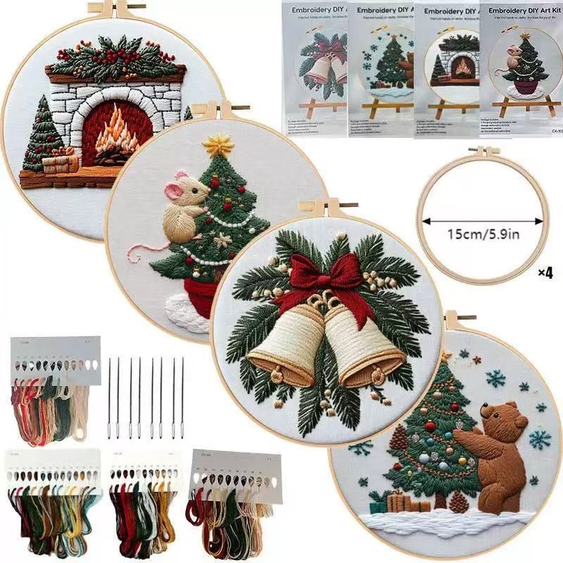 Cozy Christmas Embroidery Kit: DIY Holiday Home Decor