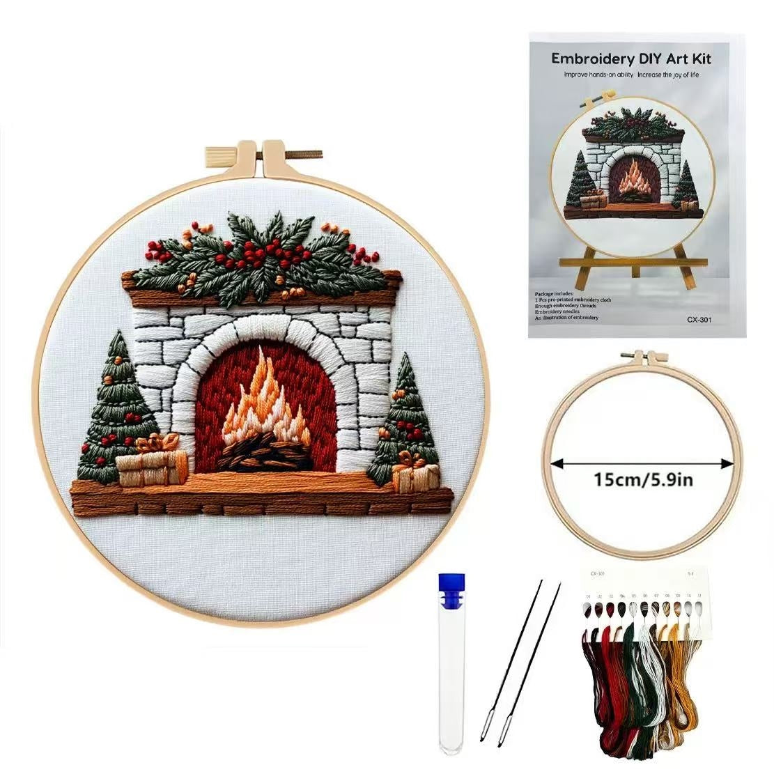 Cozy Christmas Embroidery Kit: DIY Holiday Home Decor