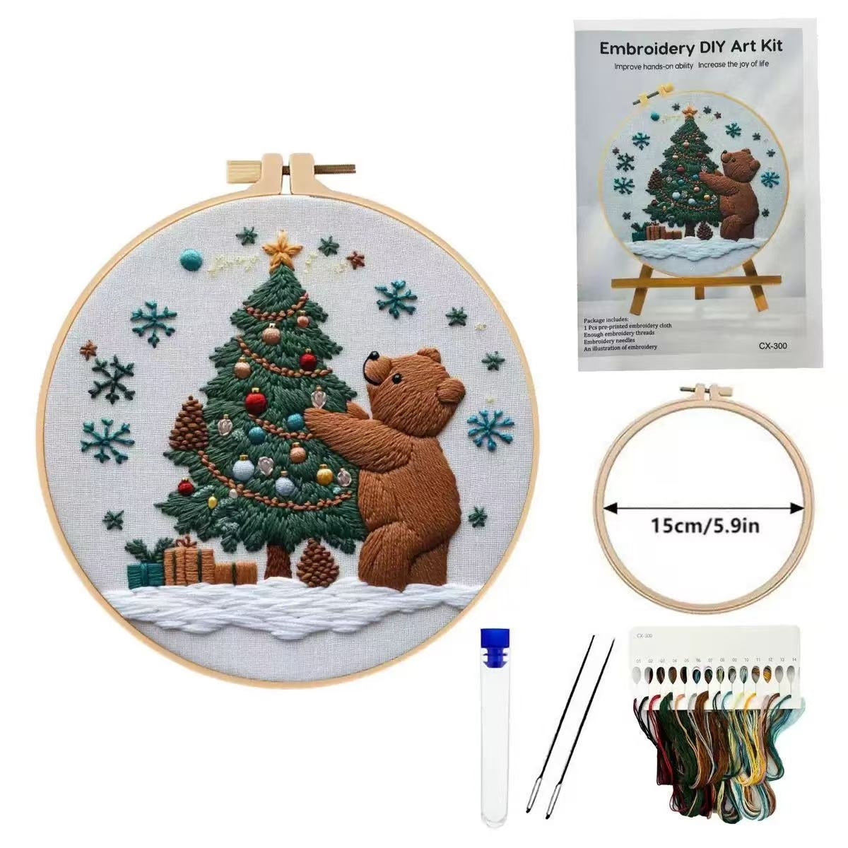 Cozy Christmas Embroidery Kit: DIY Holiday Home Decor