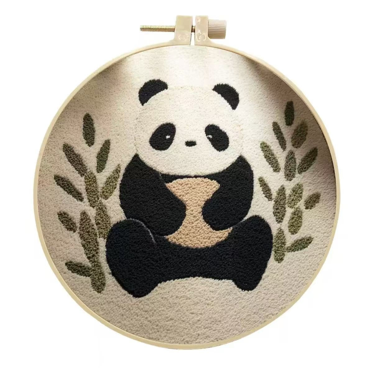 Cute Panda Punch Needle Kit