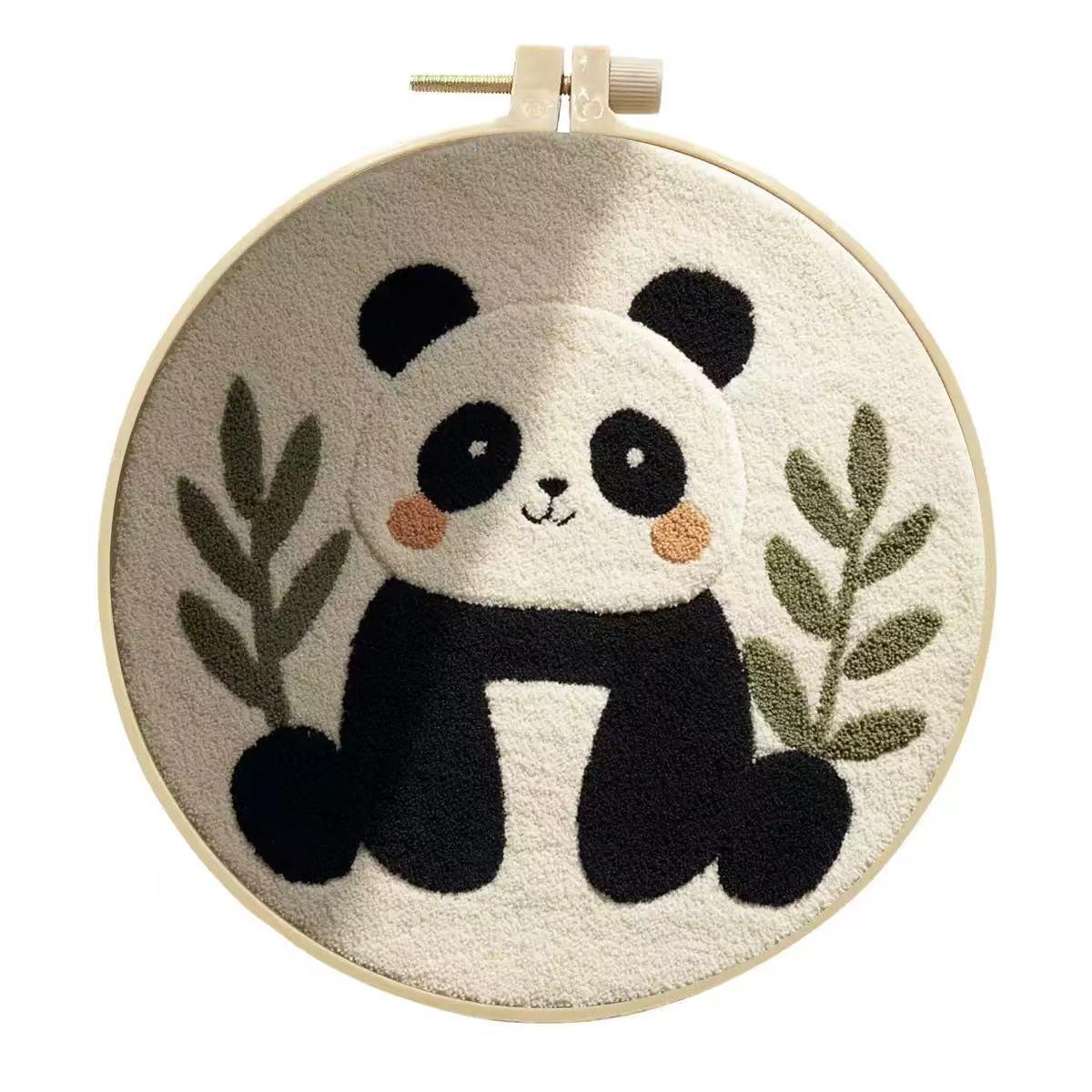 Cute Panda Punch Needle Kit
