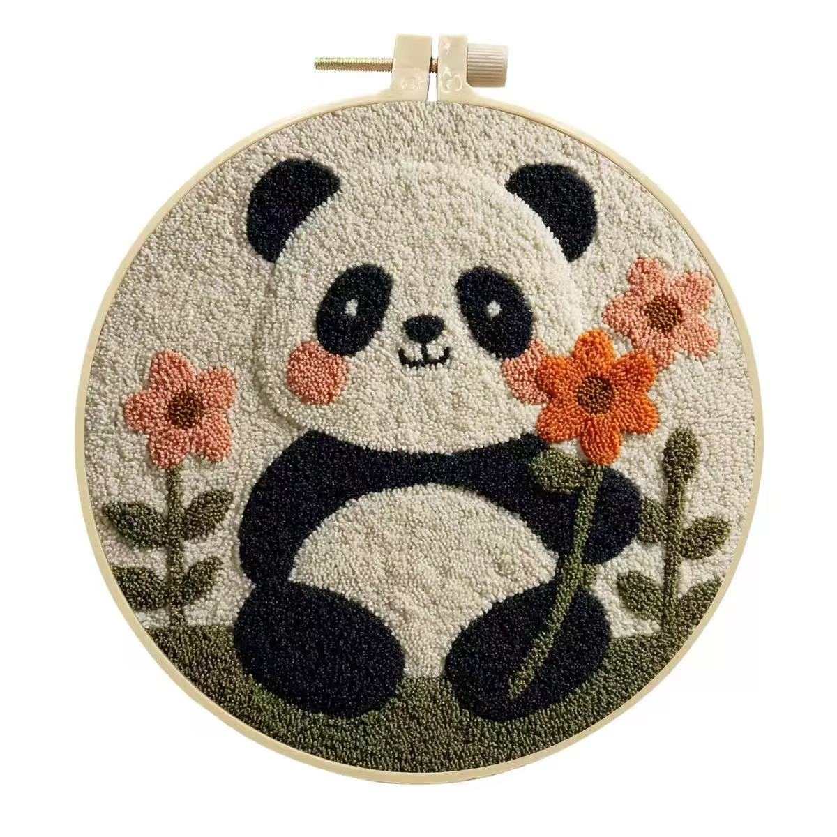 Cute Panda Punch Needle Kit