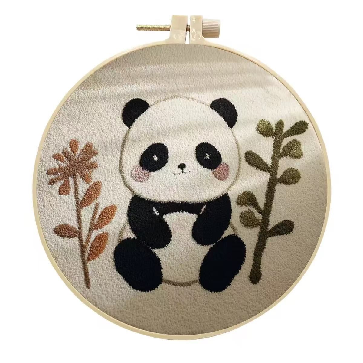 Cute Panda Punch Needle Kit