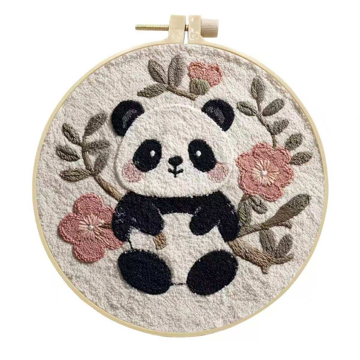 Cute Panda Punch Needle Kit