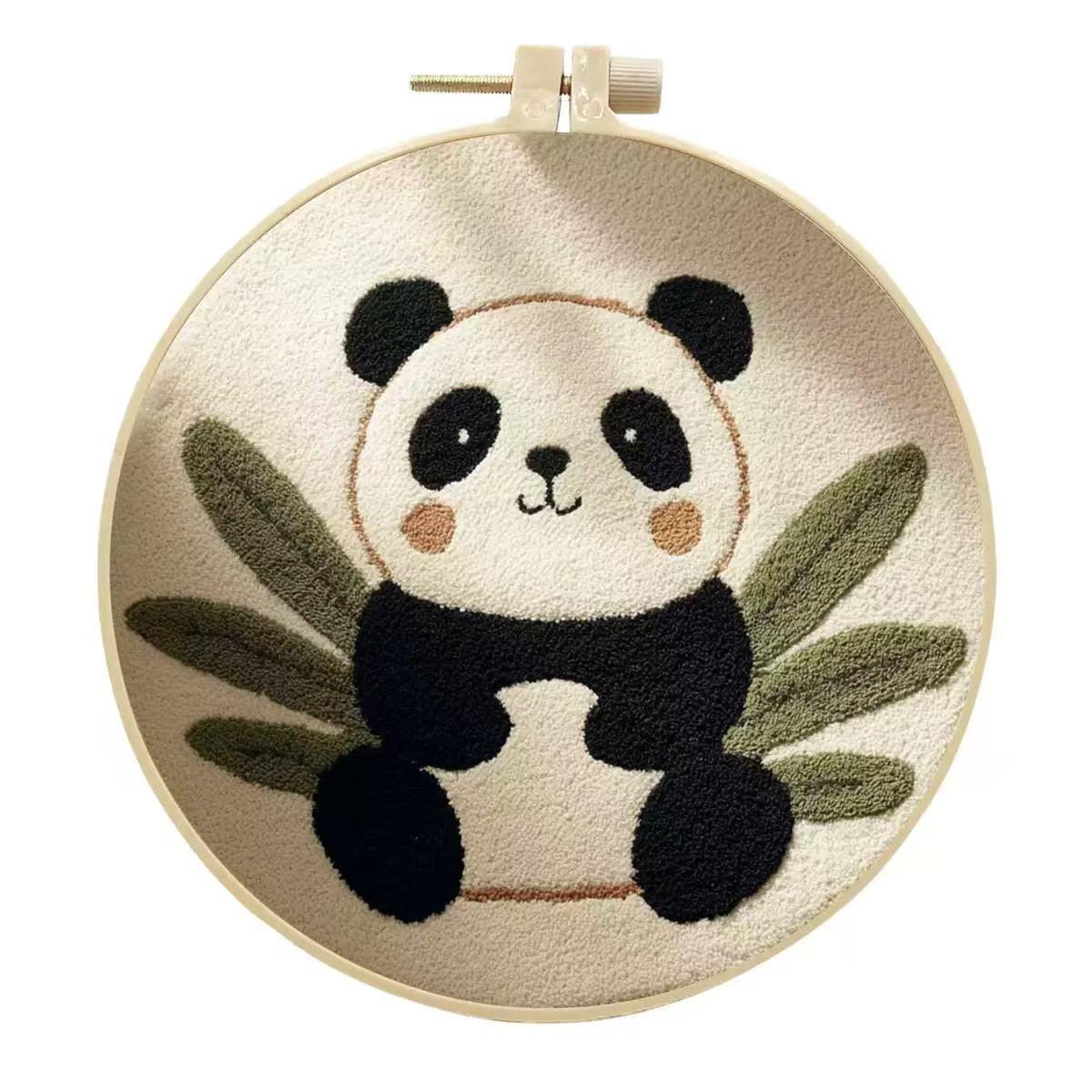 Cute Panda Punch Needle Kit