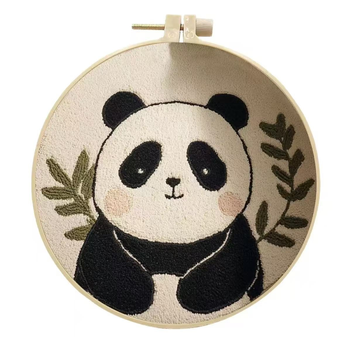 Cute Panda Punch Needle Kit