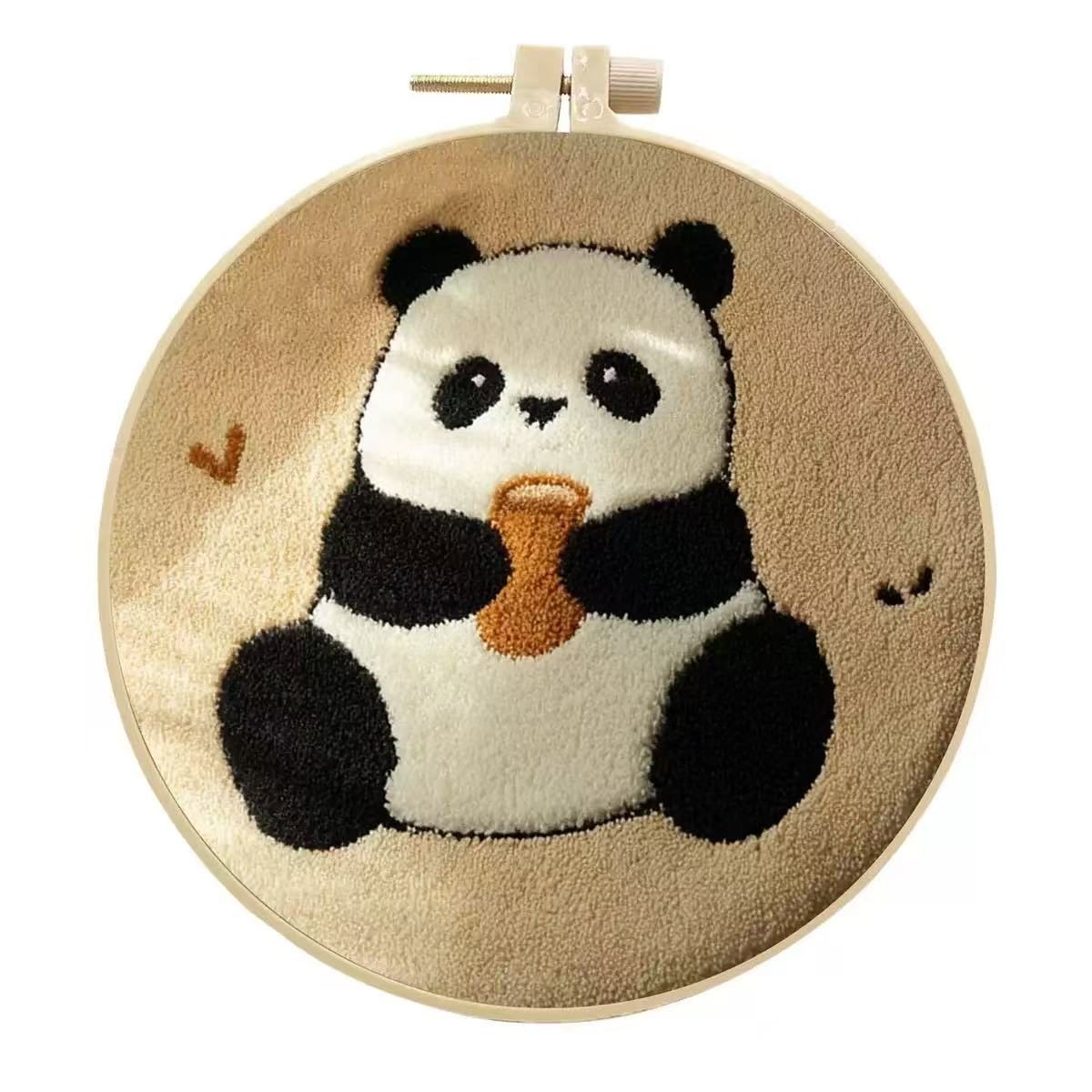 Cute Panda Punch Needle Kit