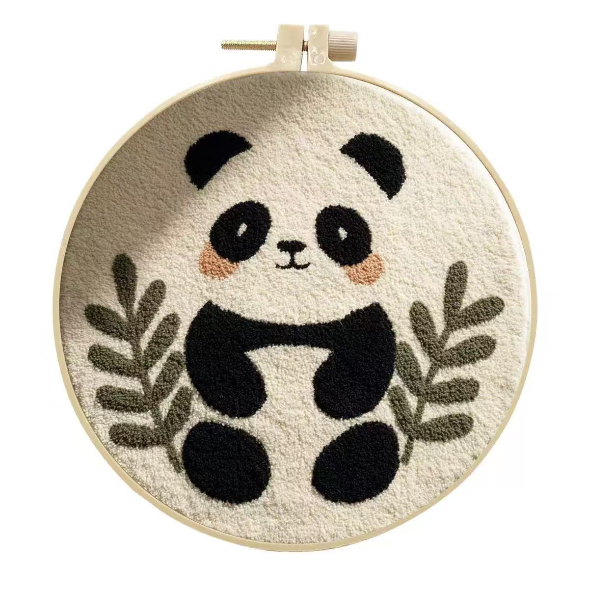 Cute Panda Punch Needle Kit