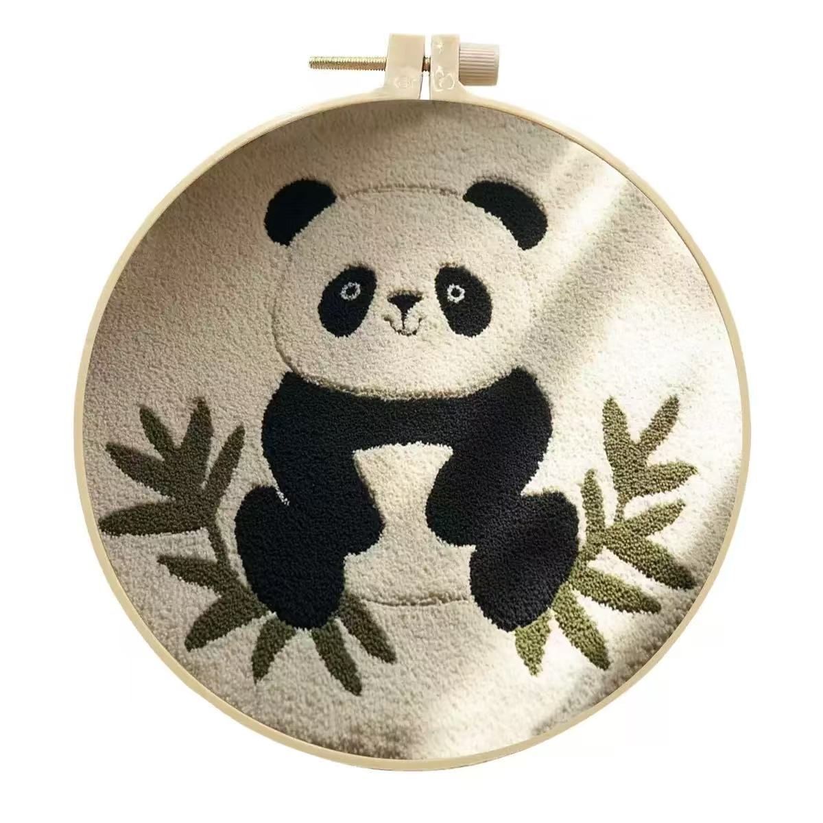 Cute Panda Punch Needle Kit