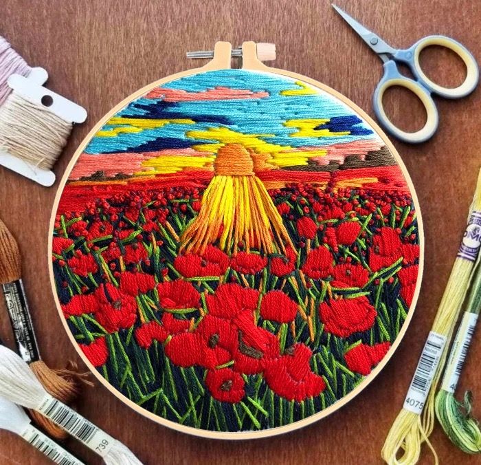 Flower Field DIY Embroidery Kit