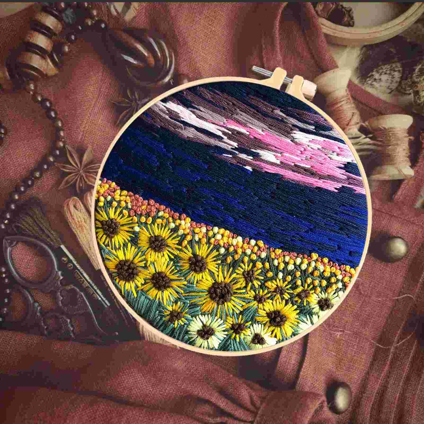 Flower Field DIY Embroidery Kit