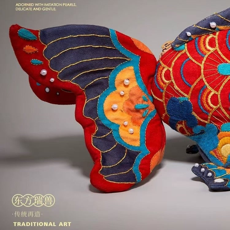 image of the tail design of Koi Fish Bag Hand Embroidery Kit