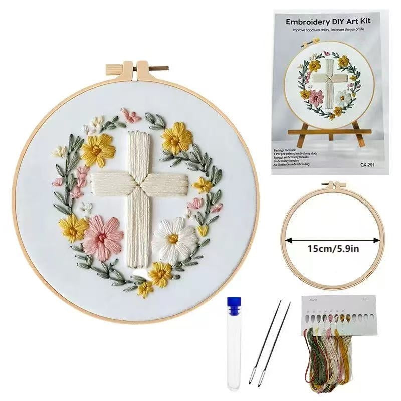 Nativity Scene Embroidery Kit: DIY Christian Christmas Craft
