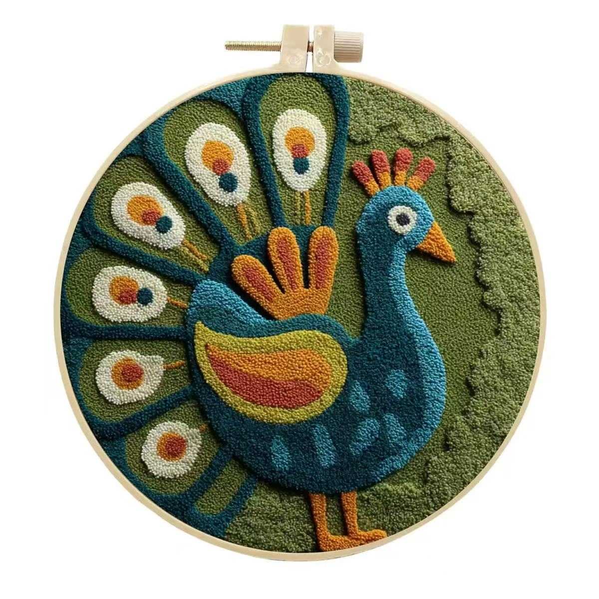 Peacock Punch Needle Kit