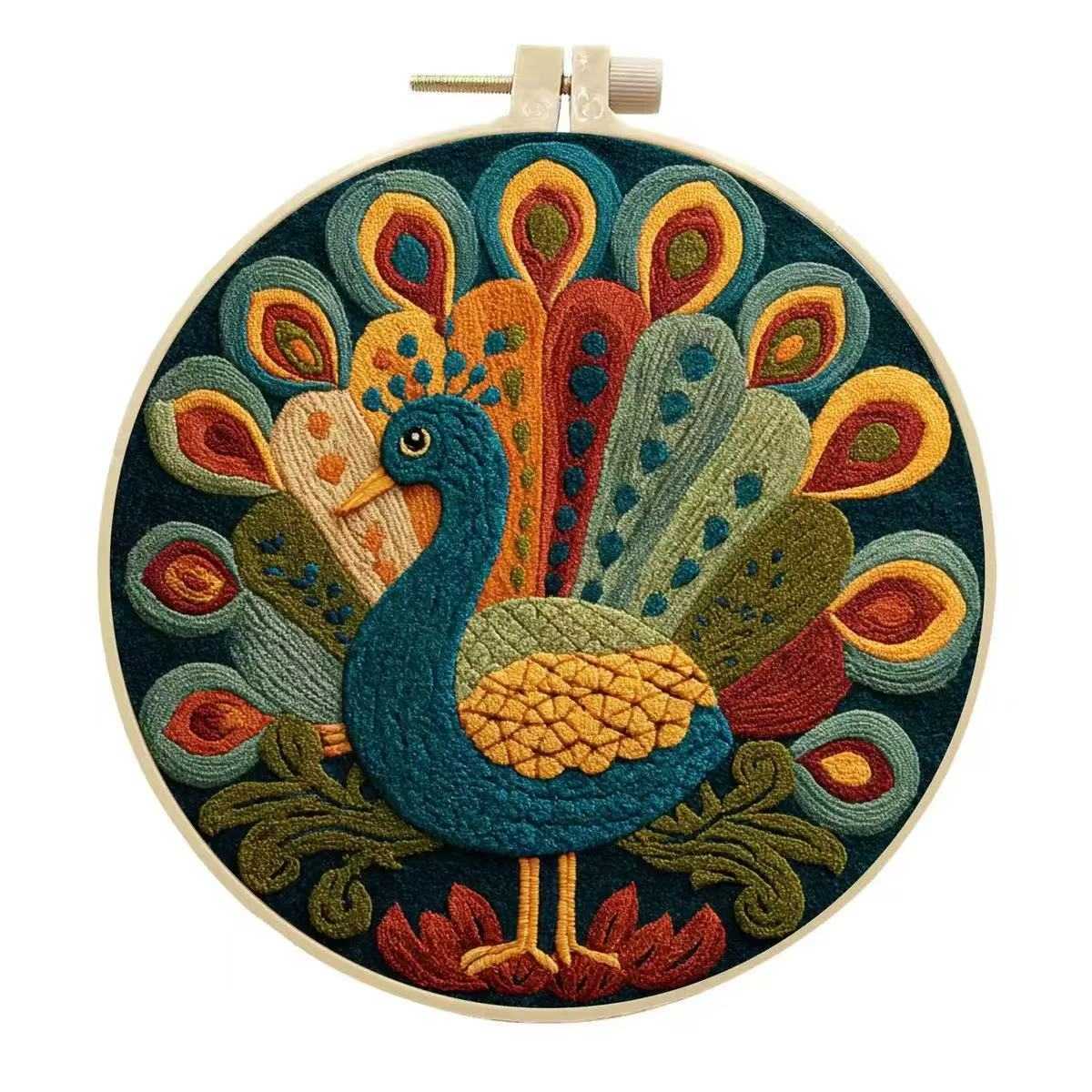 Peacock Punch Needle Kit