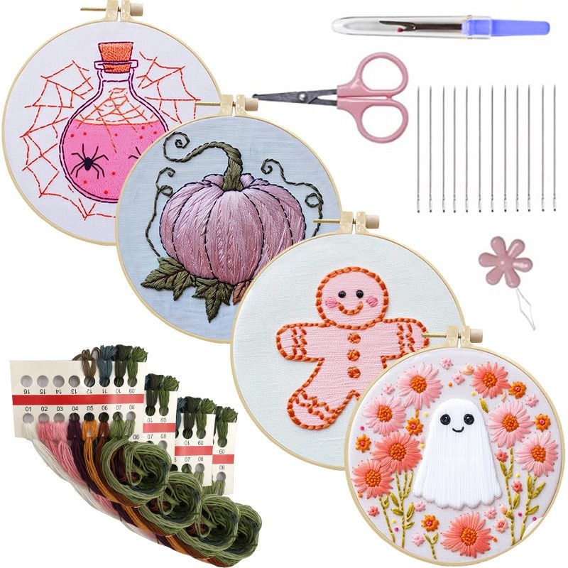 Pink Holiday Embroidery Kit