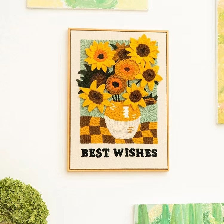 Van Gogh inspired Sunflower Punch Needle Kit