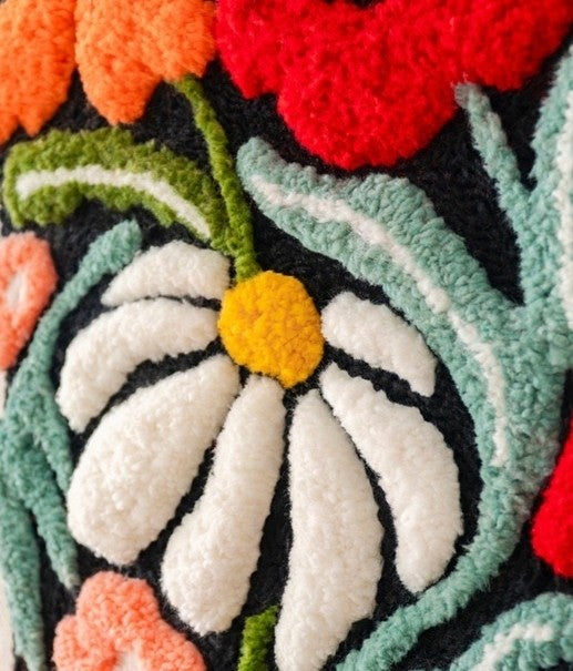 image displaying close-up of the finished Wildflower Punch Needle Kit to showcase the texture