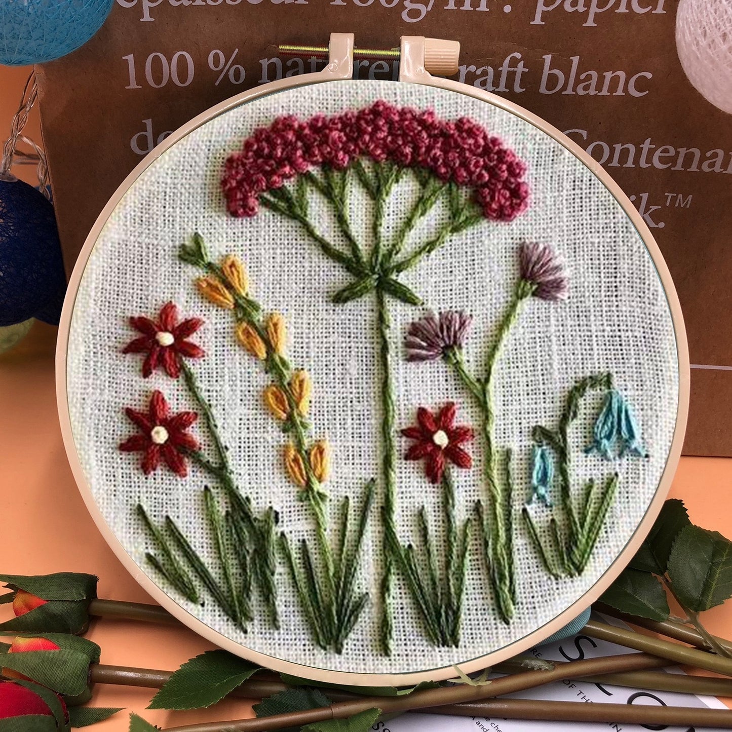 Flower Beginner Hand Embroidery Kit