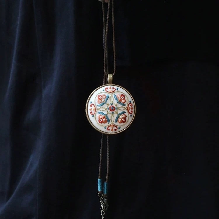 Floral Necklace Hand Embroidery Kit