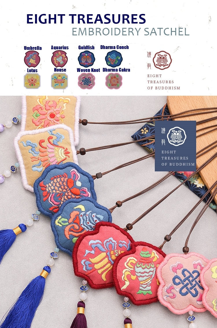 Eight Treasures of Buddhism Amulet |Embroidery Kit