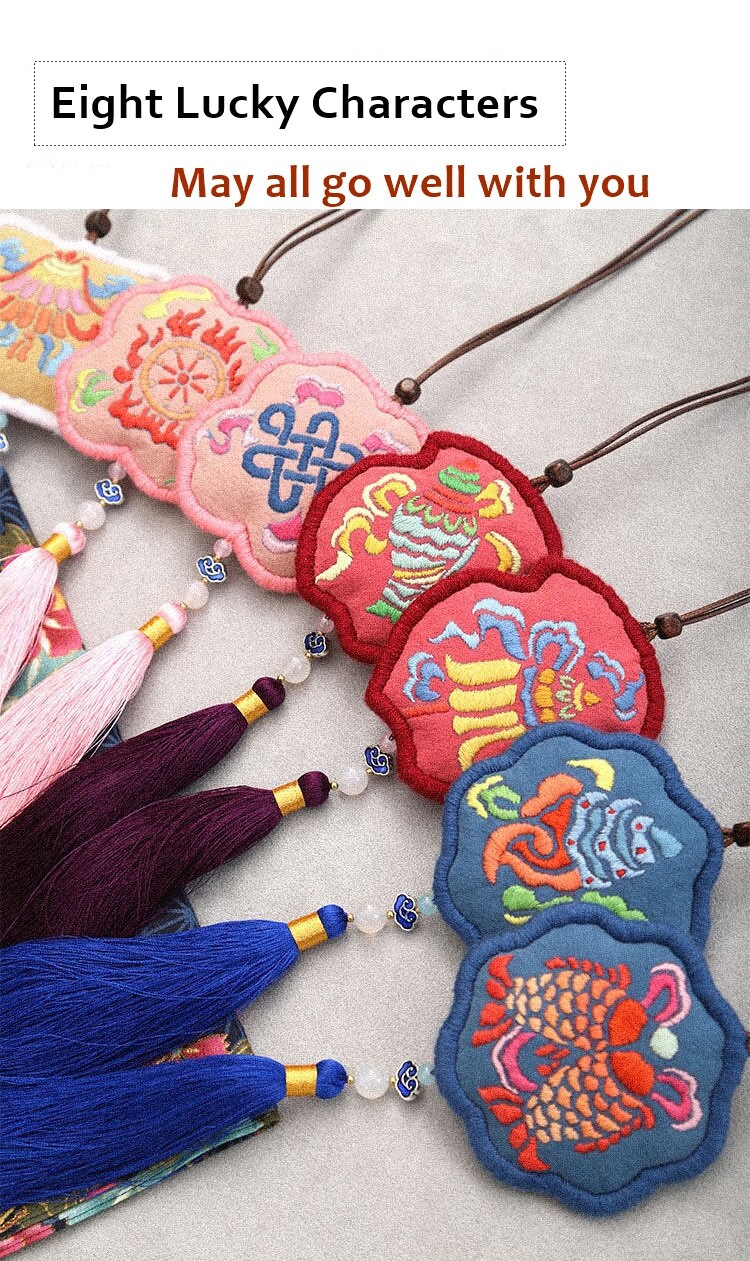 Eight Treasures of Buddhism Amulet |Embroidery Kit