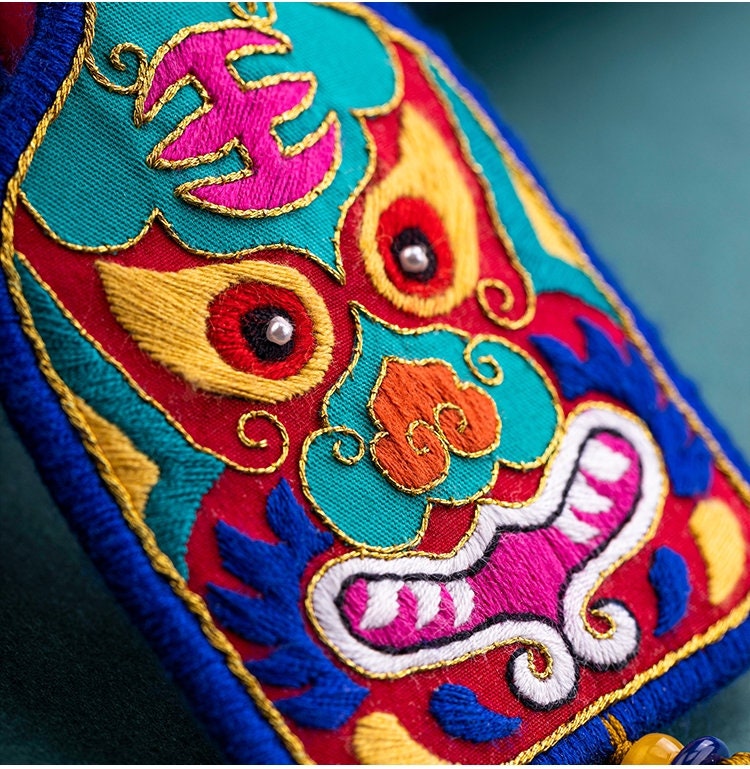 Tiger Amulet Necklace, DIY Embroidery Kit