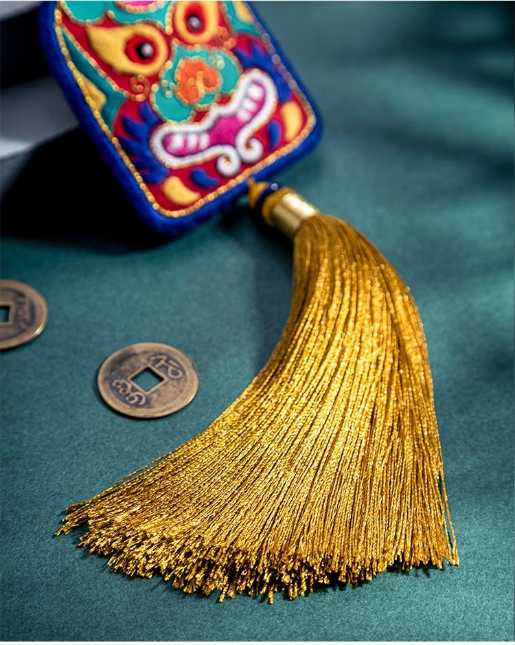 Tiger Amulet Necklace, DIY Embroidery Kit