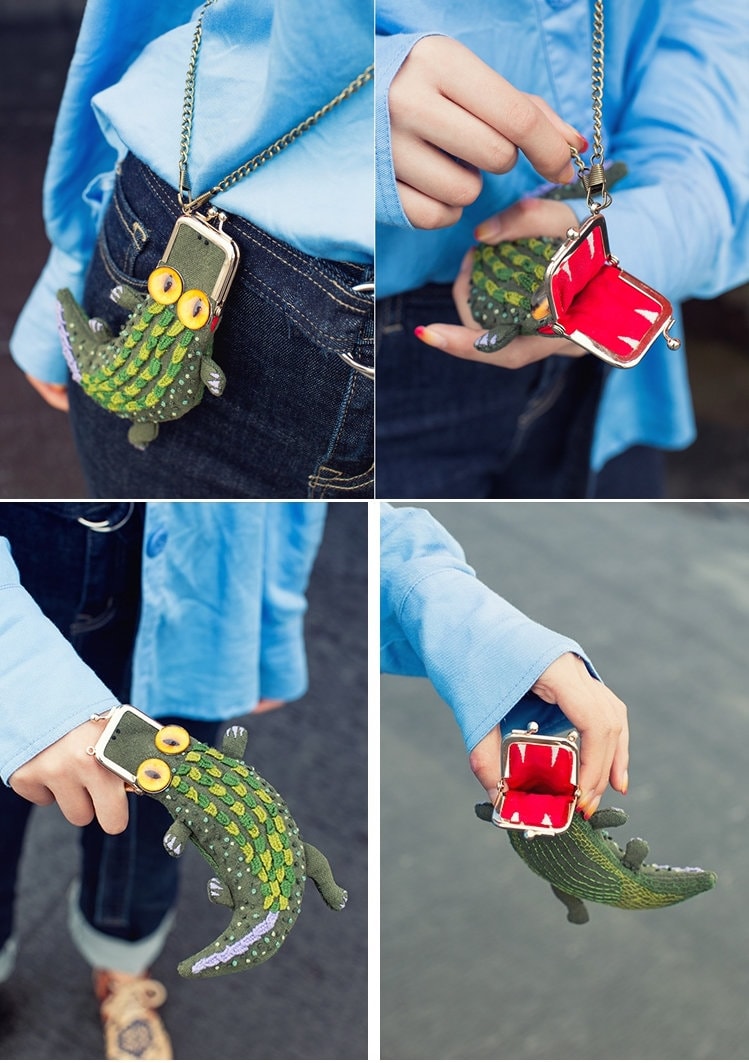 Crocodile Bag DIY Embroidery Sewing Kit