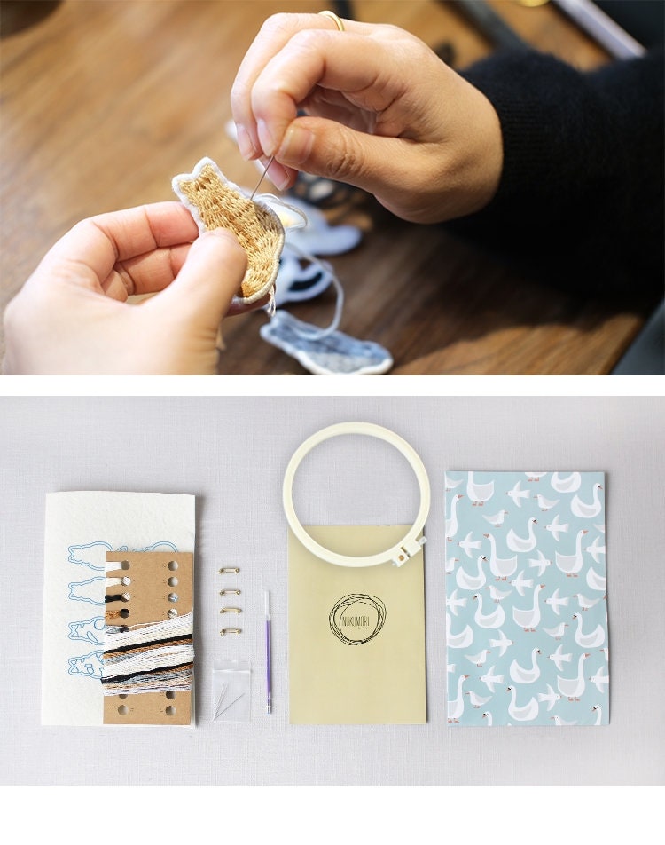 Cat Brooch DIY Embroidery Kit