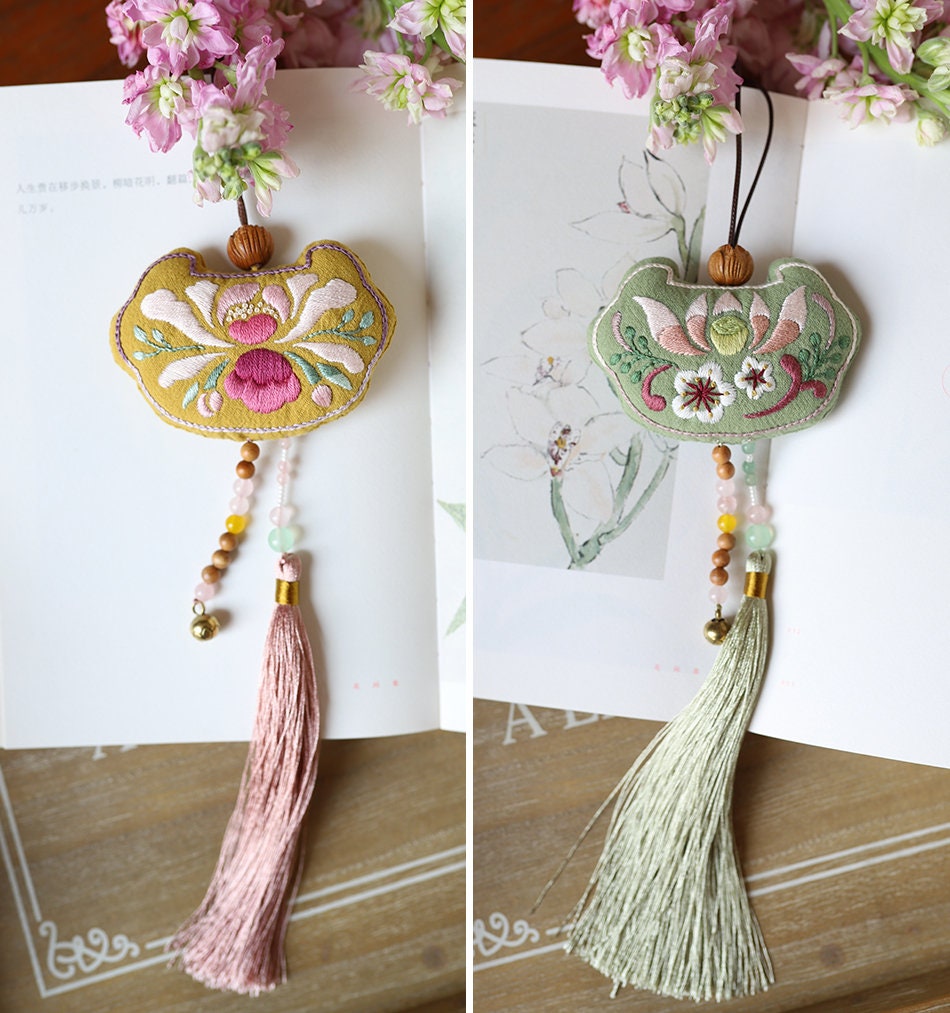 Lotus Amulet Fortune Charm | Beginner DIY Embroidery Kit