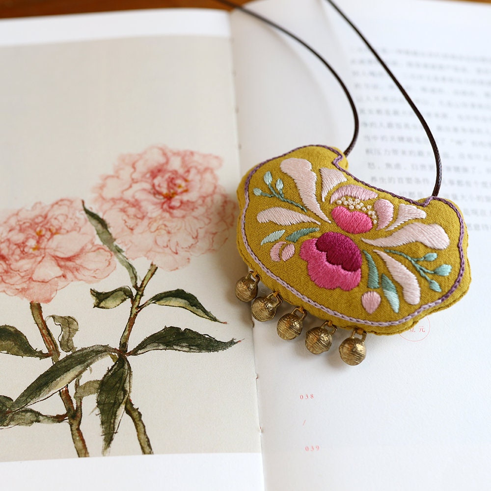 Lotus Amulet Fortune Charm | Beginner DIY Embroidery Kit
