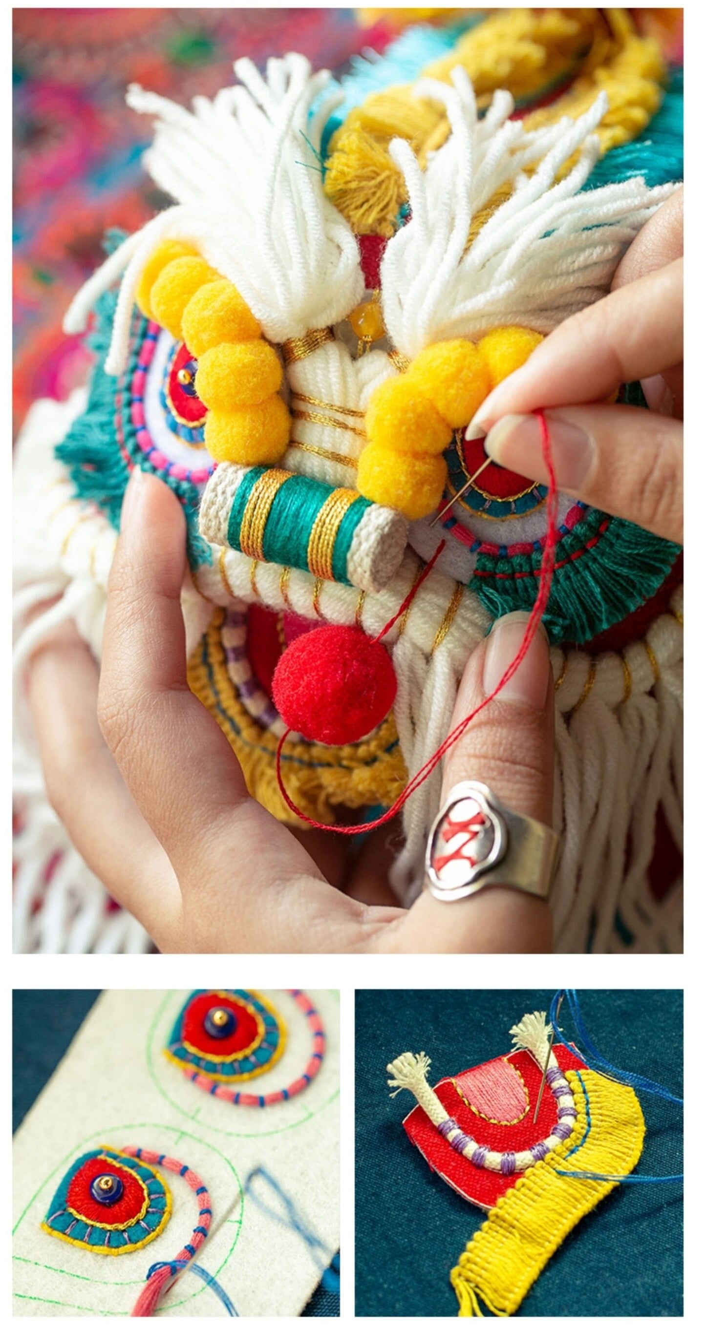 Auspicious Animals Embroidered Doll | Finished