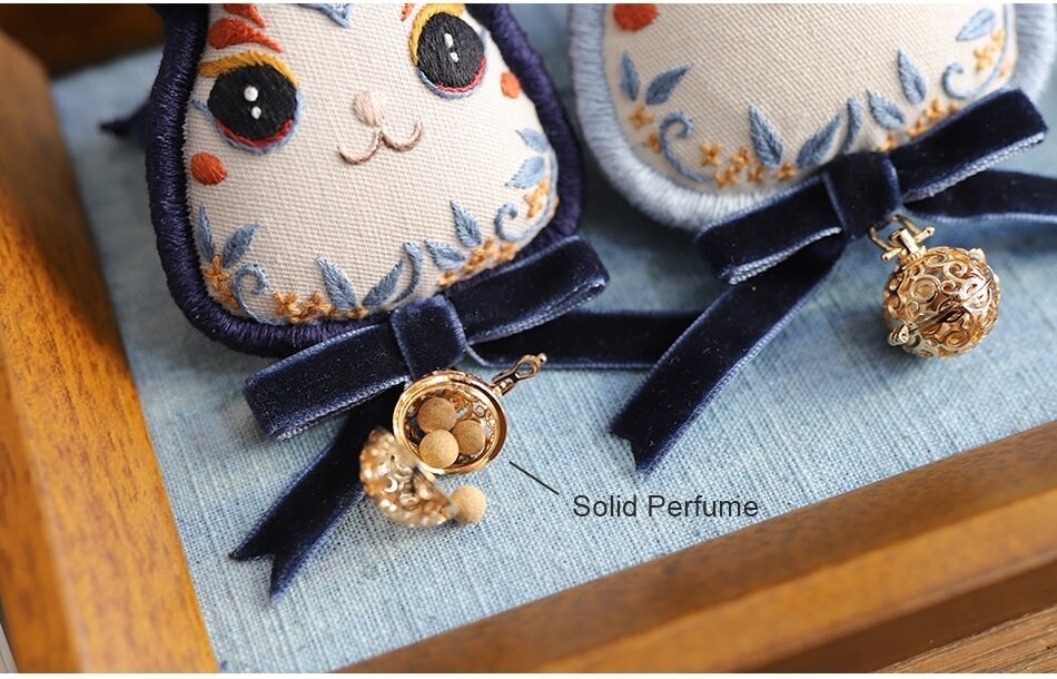 Rabbit Amulet or Brooch | DIY Embroidery Kit