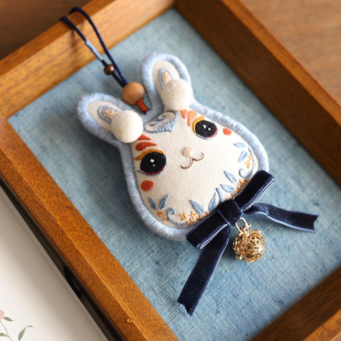Rabbit Amulet or Brooch | DIY Embroidery Kit
