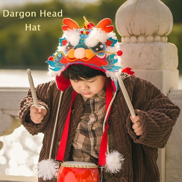 Dragon Hat, Dancing Lion Hat, DIY Embroidery Kit
