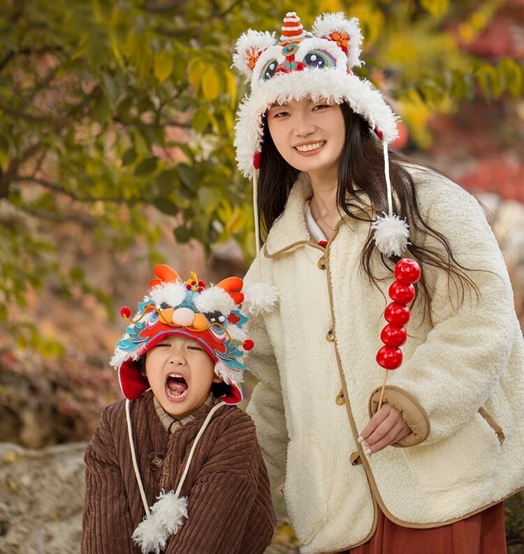 Dragon Hat, Dancing Lion Hat, DIY Embroidery Kit