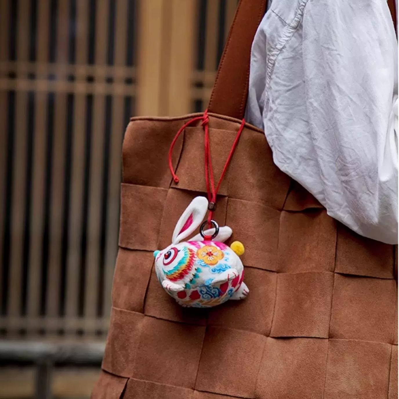 Rabbit Amulet Hand-embroidered Fortune Charm