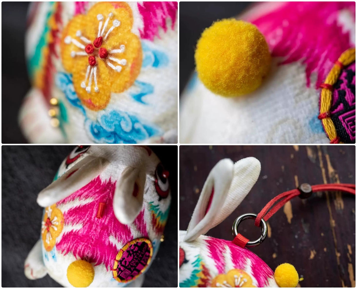 Rabbit Amulet Hand-embroidered Fortune Charm
