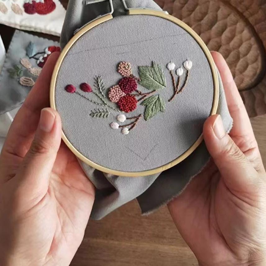 Floarl Blossom Page Corner Bookmark, DIY Embroidery Start Kit