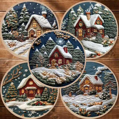 Christmas Cottage Hand Embroidery Kit