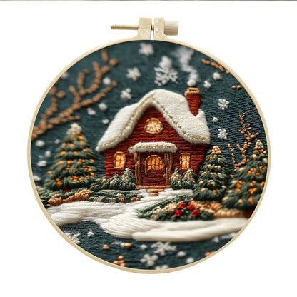 Christmas Cottage Hand Embroidery Kit