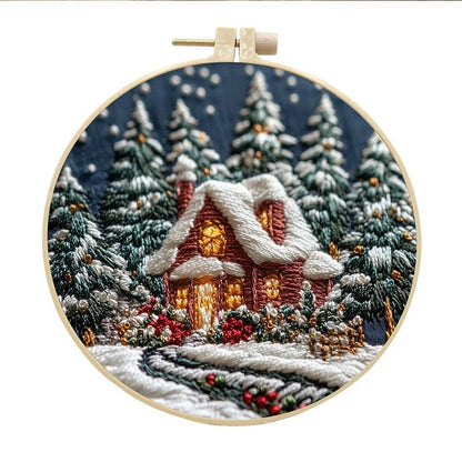 Christmas Cottage Hand Embroidery Kit