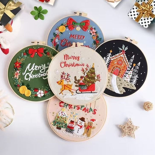 Christmas DIY hand embroidery kit bundle