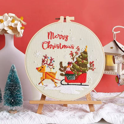 Santa Claus and deer kit in the Christmas series DIY hand embroidery ki